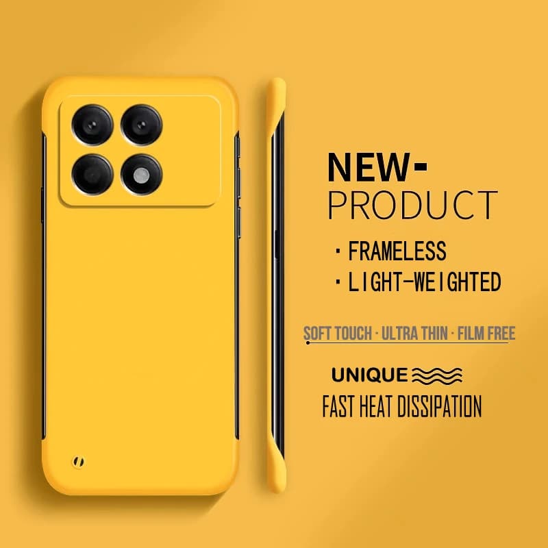 Solid Frameless Ultra Slim Hard PC Matte Phone Case For Xiaomi Poco X7 X6 F6 F5 Pro Protective Bumper Shell Cover Cases