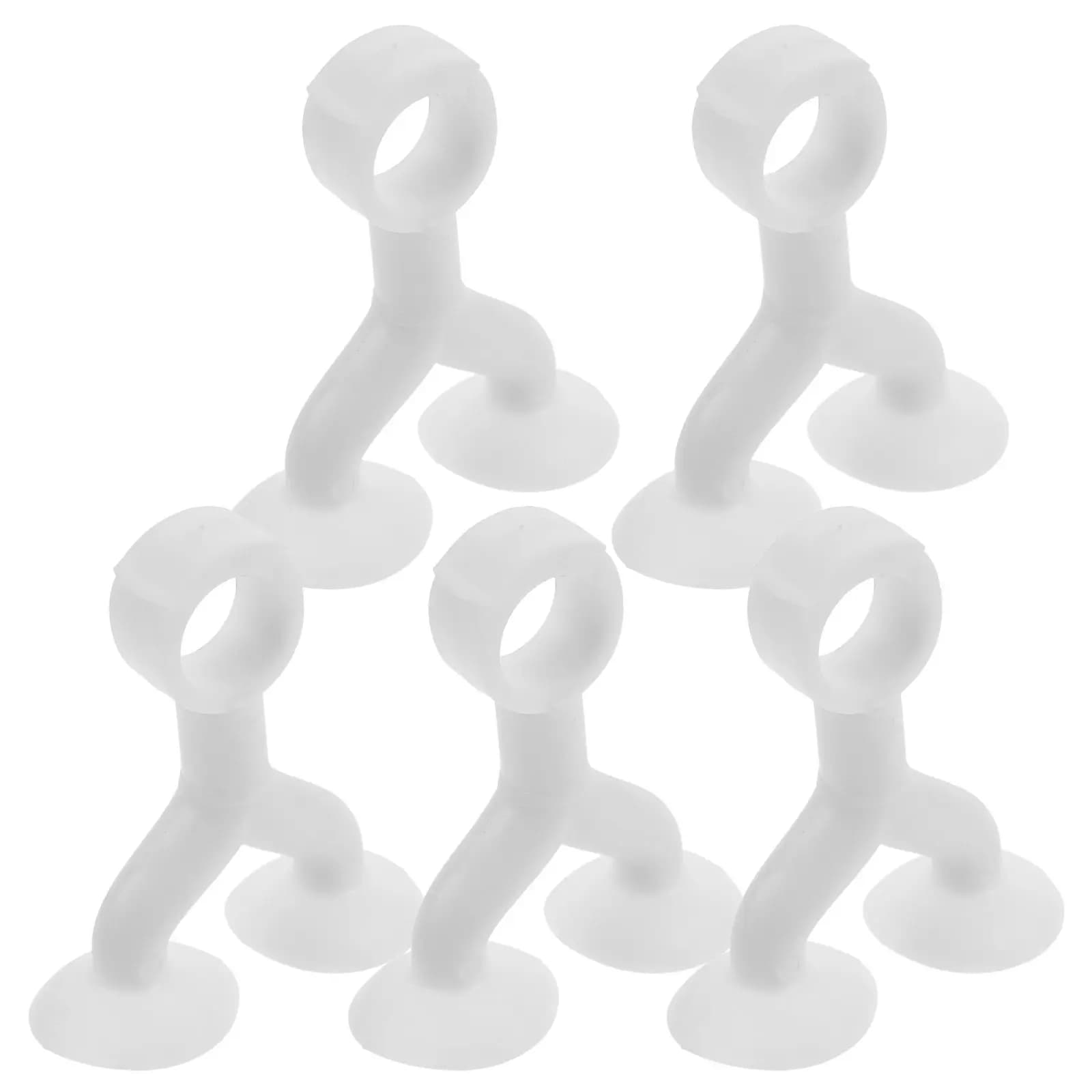 5Pcs Silicone Anti-Collision Door Stopper with Dual Suction Cups No-Drill Installation Wall Shield Protector for Doors Handles