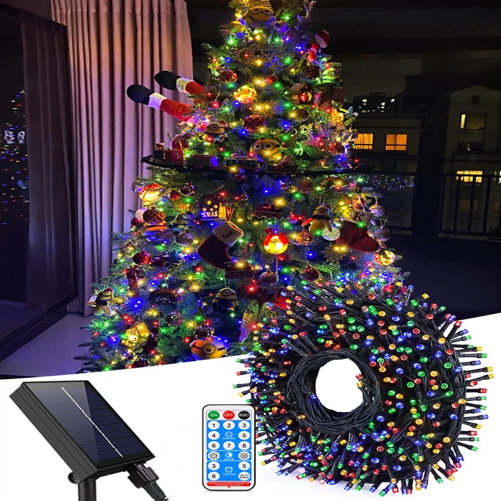 100M 1000LED Outdoor Solar String Fairy Light Ghirlanda impermeabile Festone per la festa di Natale Decorazione della casa 50/30/20/10M