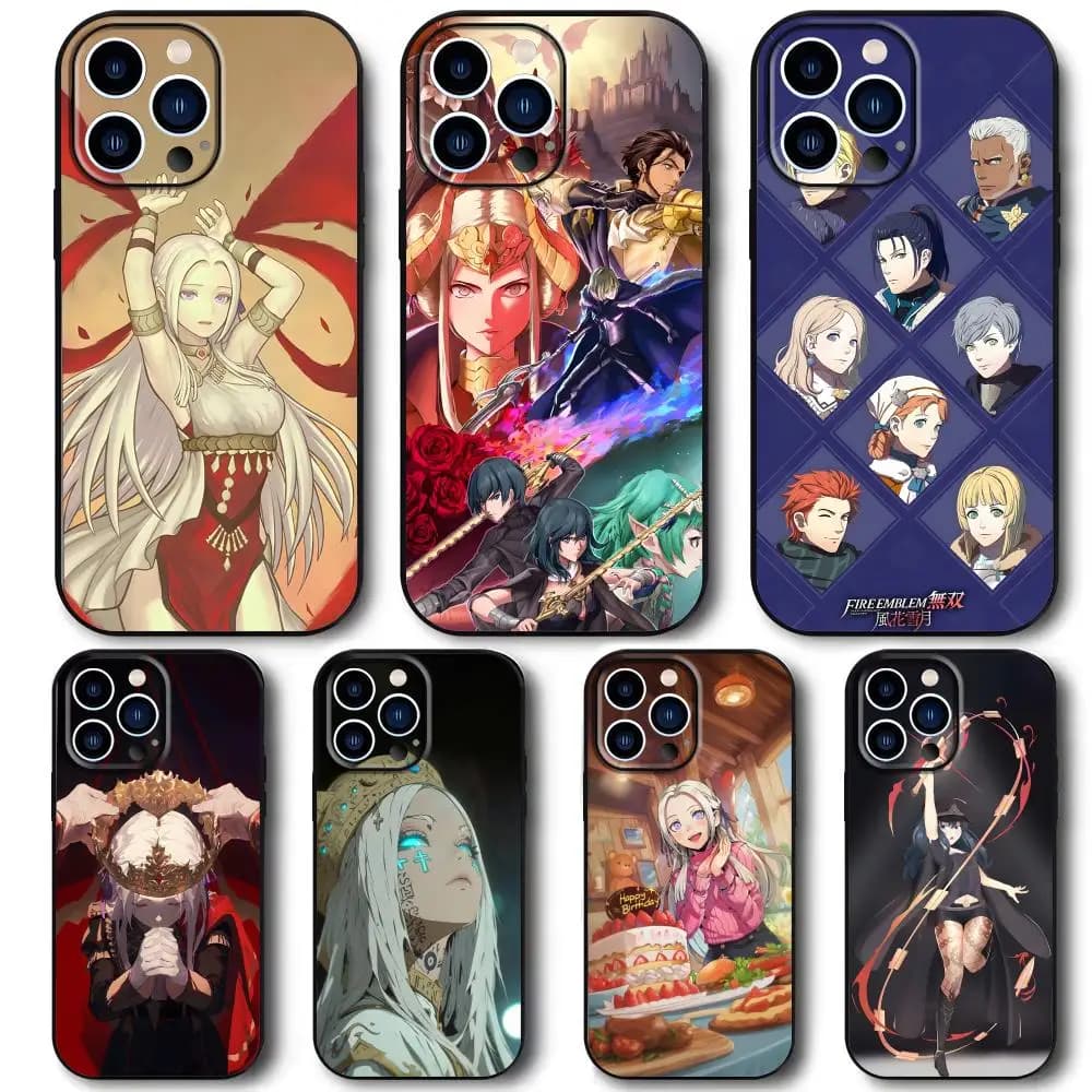 NEW Fire Emblem Three Houses Phone Case For iPhone 16 16e 15 14 13 12 11 Plus Mini Pro Max Soft black Shockproof Cover