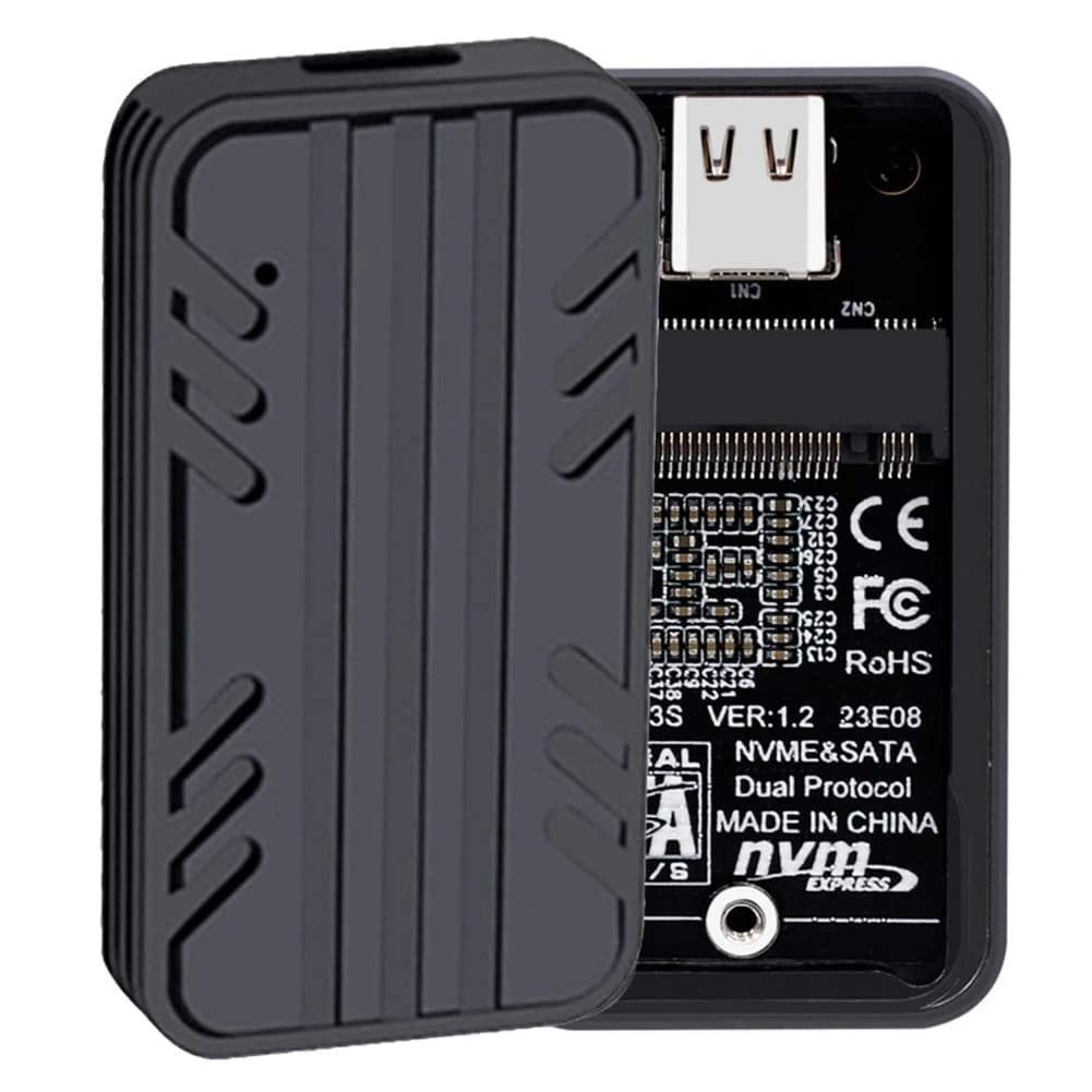 Custodia SSD USB3.1 M.2 Gen2 10gbps NVME M.2 custodia SSD in lega di alluminio Dual-Protocol per disco rigido esterno M.2 2230 SSD