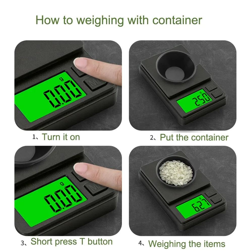 Digital Precision Scale Pocket 1000g x 0.01g with LCD Retroilluminate, Mini Food and Jewelry Balance, Once/Grani Travel Measurement