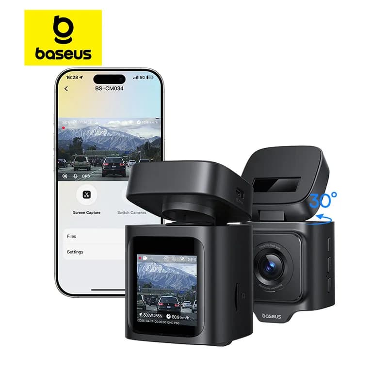 Baseus VD1 4K Dash Cam Front UHD Car Camera Night vision GPS integrated ADAS Car DVR 140FOV Video recorder with adjustable view