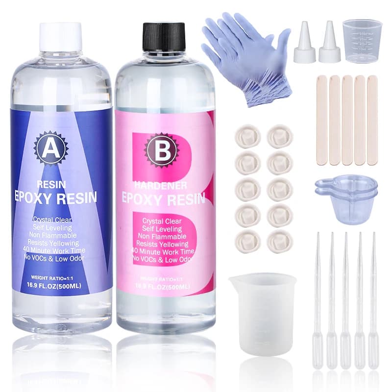 1:1 crystal clear epoxy resin kit and bubbles Free artistic resin supply for coating and melting Creating handmade DIY jewellery
