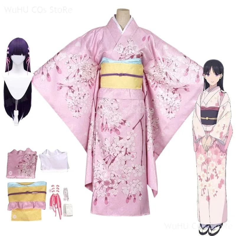 Anime My Happy Marriage Miyo Saimori Costume Cosplay Kimono Pink Dress Coat Japanese Clothing Women Hallowee4;v'5,f;6.j;8'