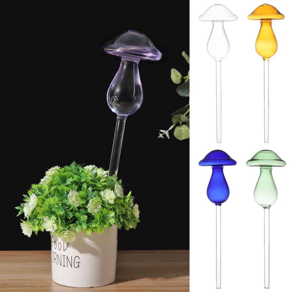 Nuovo modo di arrivo 1 pz pianta di vetro fiori alimentatore d'acqua auto irrigazione fungo Design pianta kit di irrigazione