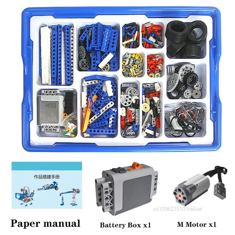 STEM 9686 Set educativo Tecnico Semplici e motorizzato Blocchi di costruzione Studenti delle scuole Apprendimento Funzione di potenza Mattoni Giocattolo per bambini