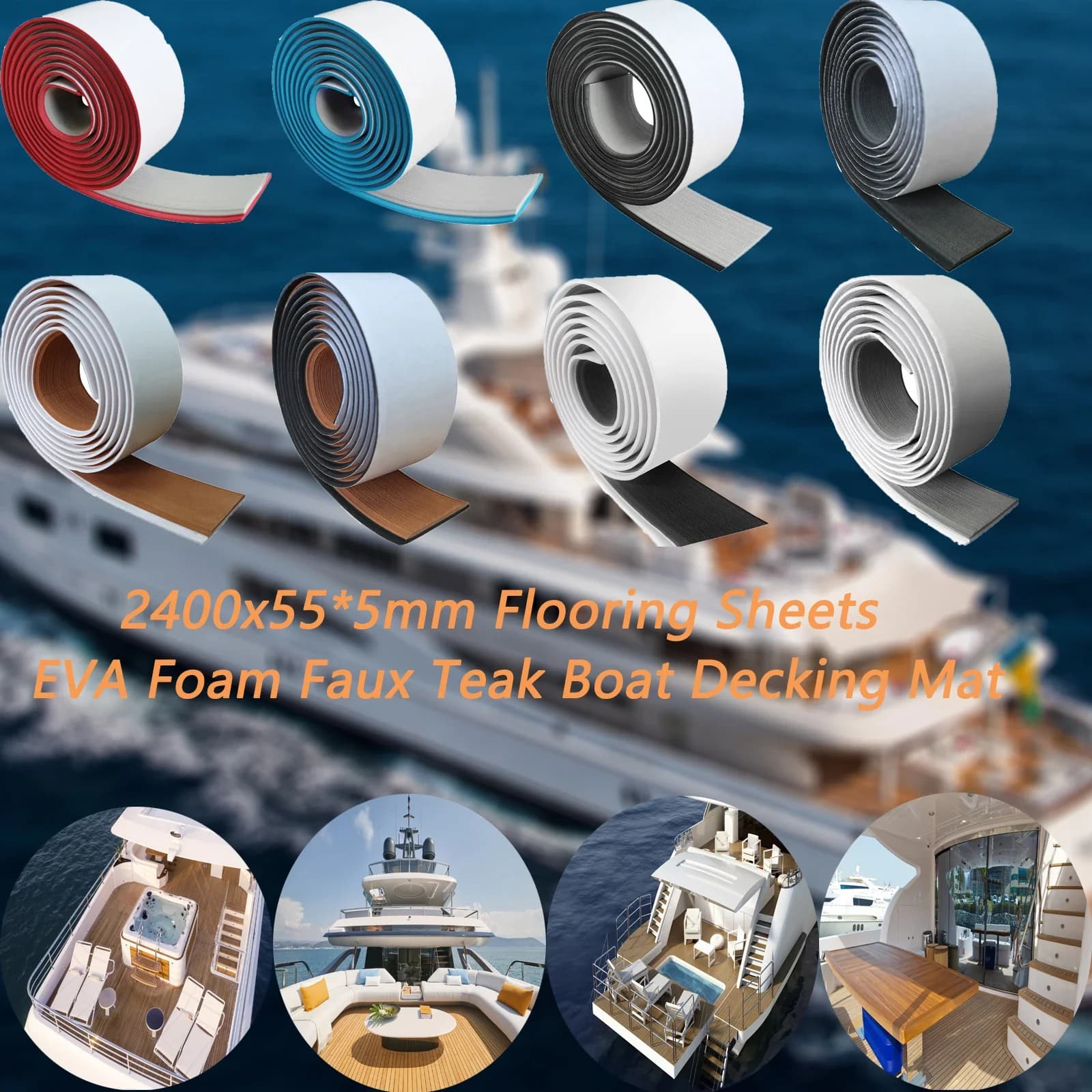 2400*55mm Cuscinetti antiscivolo Strisce di feltro Nastro autoadesivo Rotoli di schiuma EVA Anti scivolo Scale Pavimenti in legno Proteggi il riempimento delle vacanze