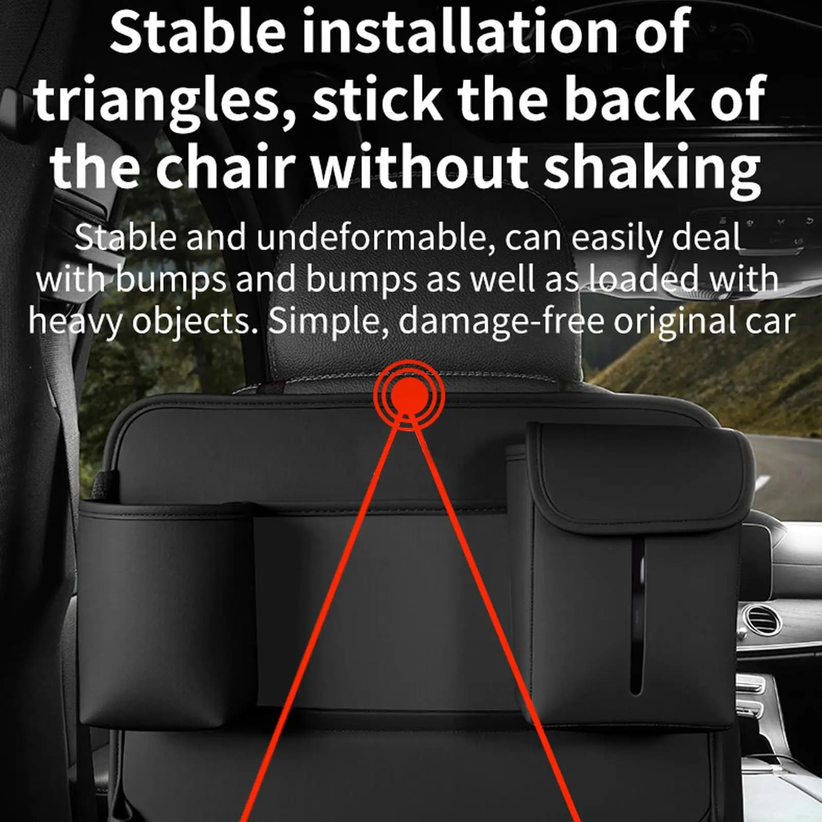 Vassoio per seggiolino auto Accessori auto multifunzionali pieghevoli in pelle PU Organizer per schienale del sedile per porta del furgone SUV del camion del veicolo Viaggio su strada
