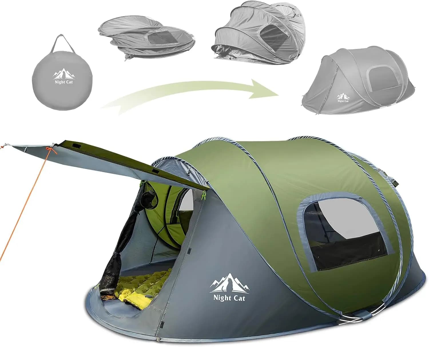 Instant Pop-Up Waterproof 2-Person Camping Tent for Families - Easy Setup Shelter