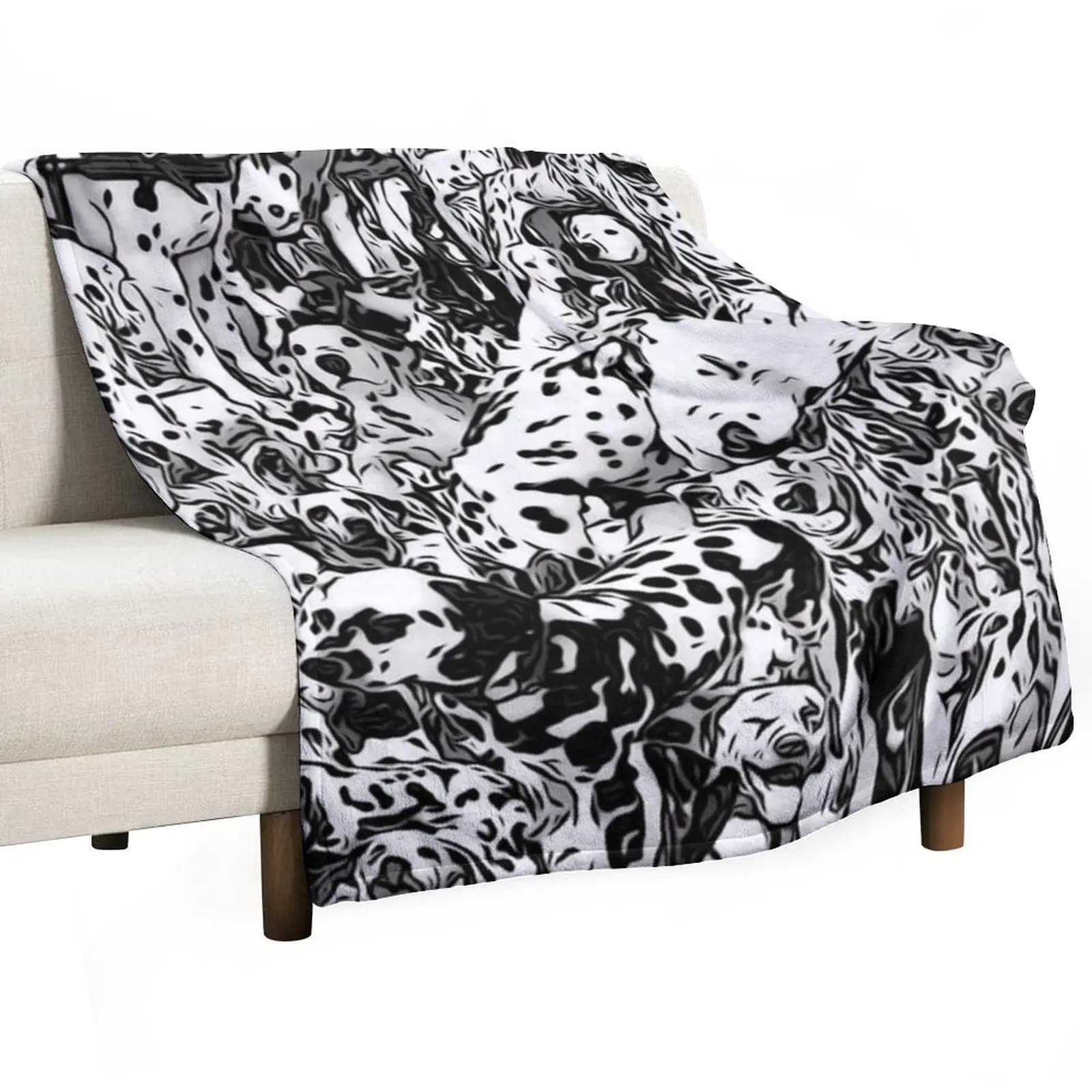 Dalmation Collage B&W Throw Blanket warm winter Sofa Throw manga Fashion Sofas Decorative Throw Sleeping Bag Blankets
