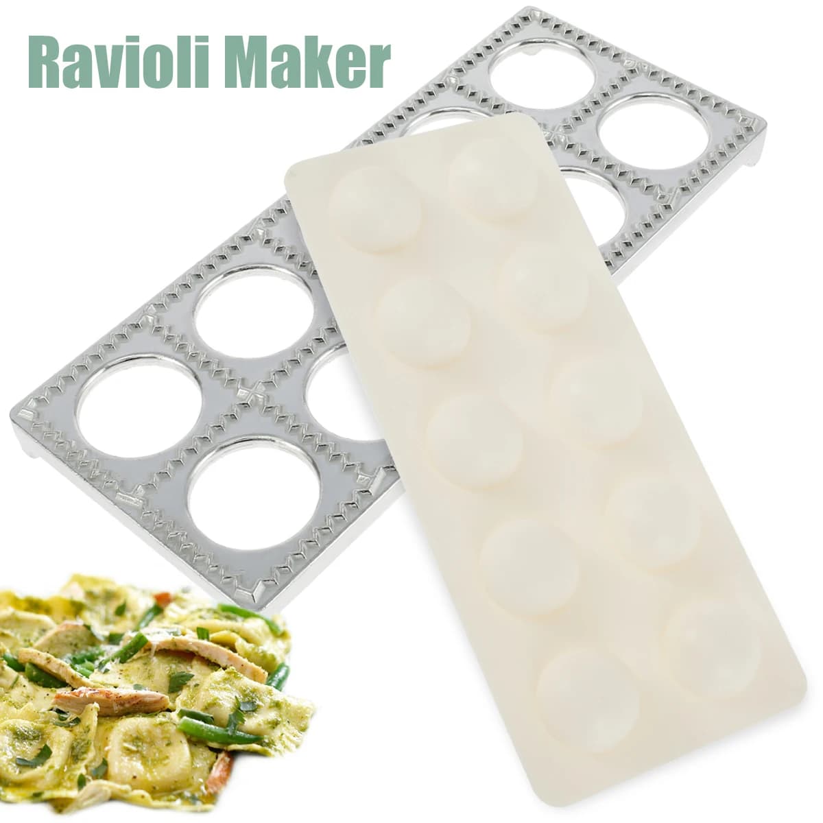 10/12 Fori Ravioli Maker Italiano Pelmeni Presse Stampo Gadget Da Cucina Pasta Presse Taglierina Strumento Vacanze Di Natale Cucina Stazionale Regali