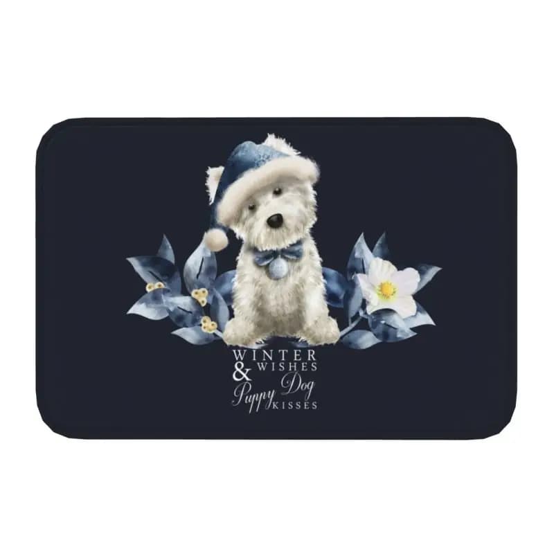 West Highland White Terrier Dog Front Floor Door tappetino d'ingresso Westie Bath Kitchen zerbino balcone tappeto tappeto wc Footpad