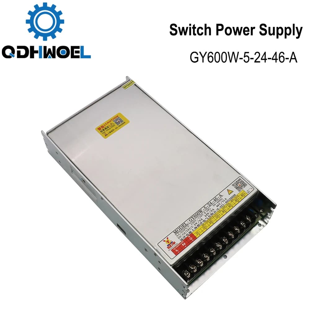 QDHWOEL GY600W-5-24-46 CNC router switch supply DC5V 3A 24V 3A 46V 11A for laser cutting and engraving machine