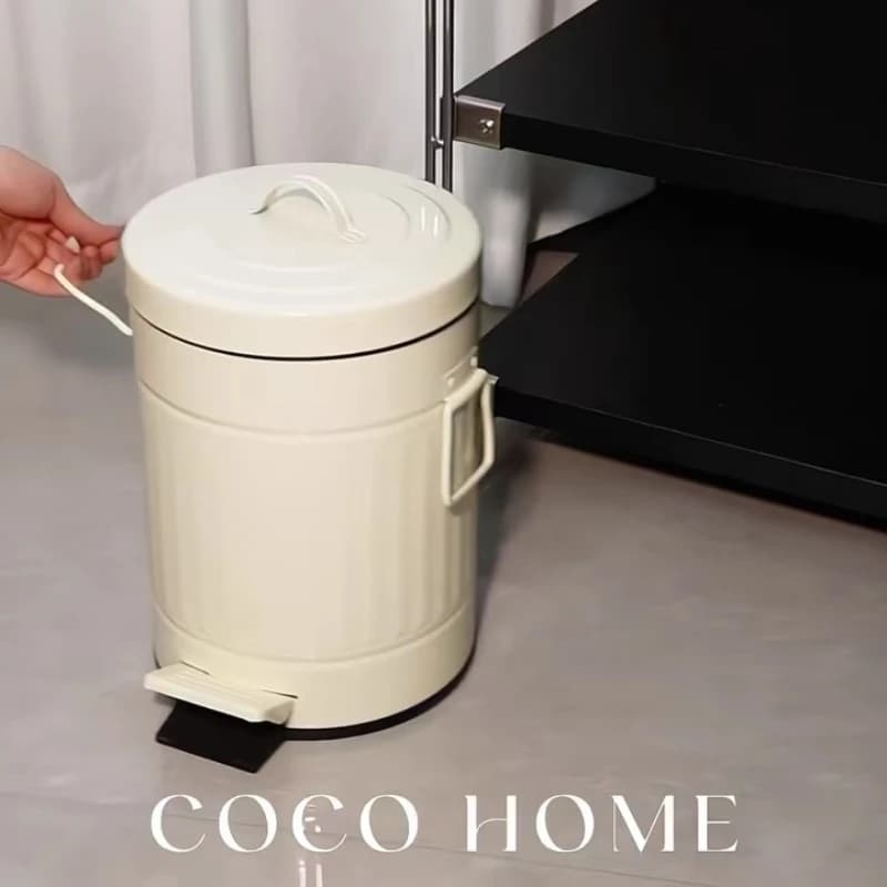 Bidone della spazzatura a pedale in acciaio inossidabile Cestino per bagno moderno Contenitore per rifiuti rustico modello romano Secchio per immondizia silenzioso per ufficio domestico autentico