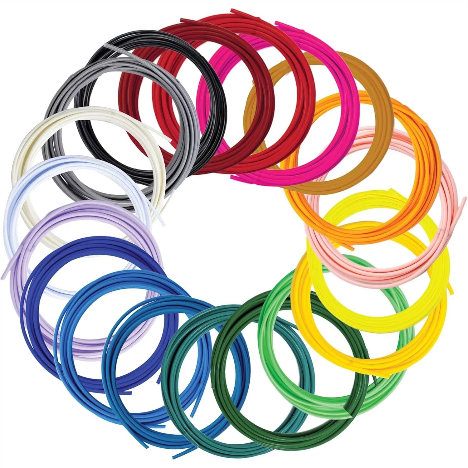 Ricariche di Filamento PLA da 1,75mm per Penne 3D, 20 Colori 328 Piedi, Compatibili con la Maggior Parte delle Penne per Stampa 3D