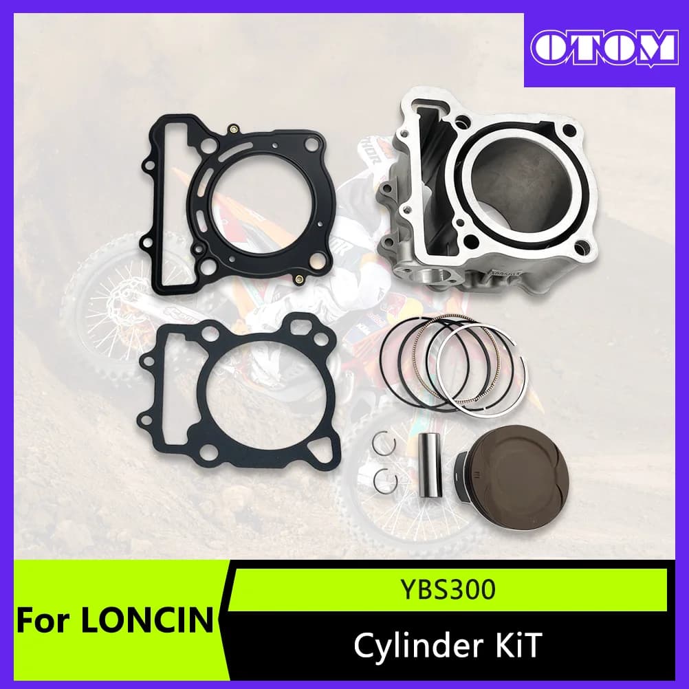 Kit Cilindro Motore OTOM per LONCIN YBS300, Guarnizione Cilindro, Blocco Cilindro, Kit Anelli Pistone, Parti Motore per Moto Fuoristrada