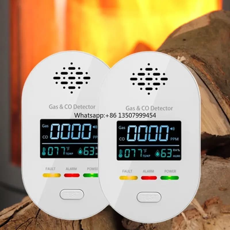 Rilevatore di Allarme 4 in 1 per Monossido di Carbonio, Gas Naturale, Propano, GPL, Metano, da Collegare alla Presa a Muro per Uso Domestico