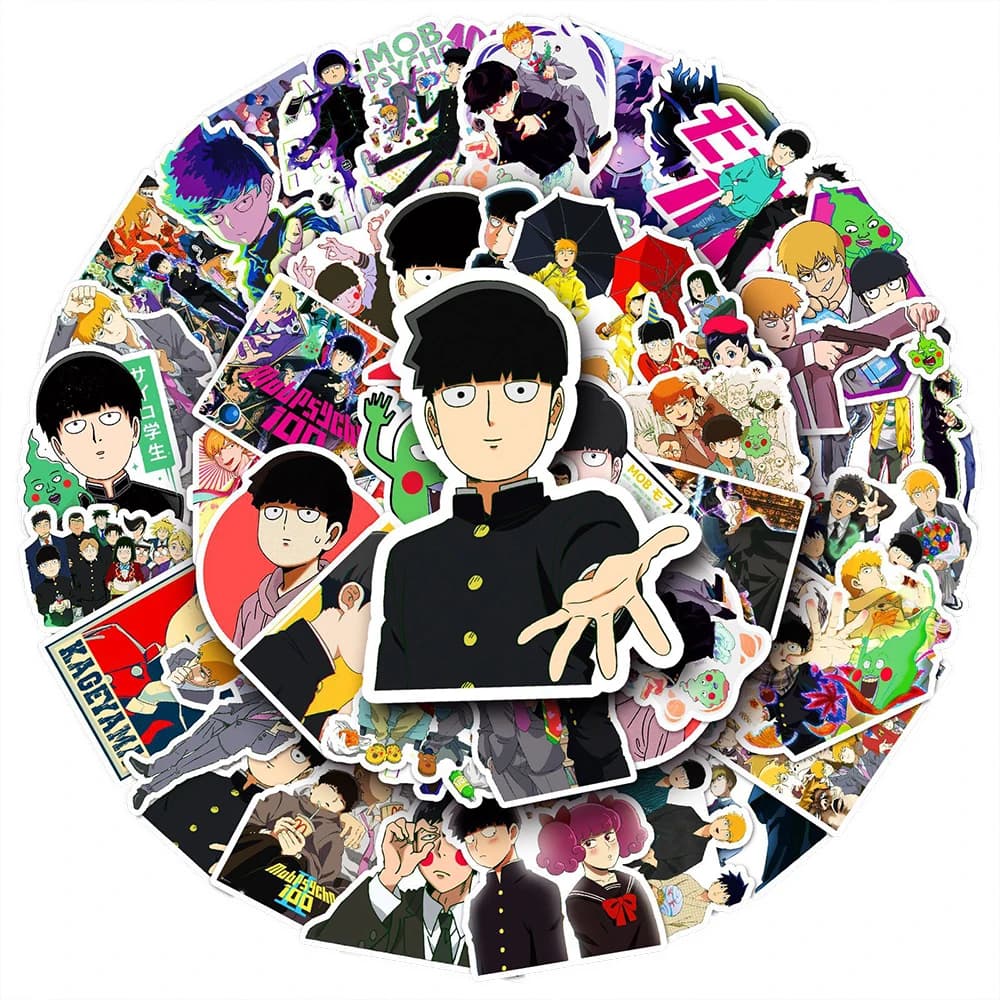 10/30/50pcs Mob Psycho 100 Cartoon Stickers Japanese Anime Graffiti Decals DIY Laptop Water Bottle Phone Cool Manga Sticker Pack