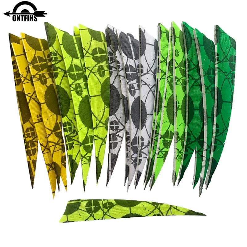 50 Pcs 4Inch Arrow Feathers Shield Cut 4'' Turkey Plume Target Pattern Archery DIY Accessories for Hunting Shooting