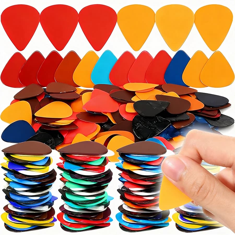 40/80 pz. plettri per chitarra a colore solido da 0,46 mm, colore casuale, in ABS, per chitarra, ukulele, basso, accessori per strumenti musicali