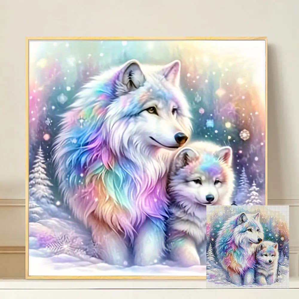 Kit Completo Pittura Diamante Animali, Mosaico con Diamanti Quadrati e Rotondi, Regalo Fatto a Mano a Tema Cartone Animato