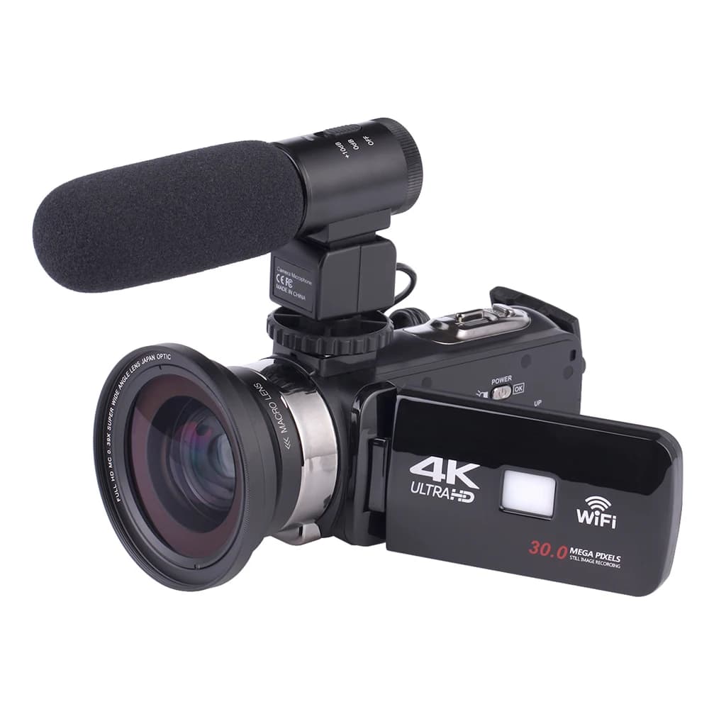 Videocamera 4K ad Alta Risoluzione, Camcorder HD 4K con Zoom, Videocamera Digitale Sportiva DV