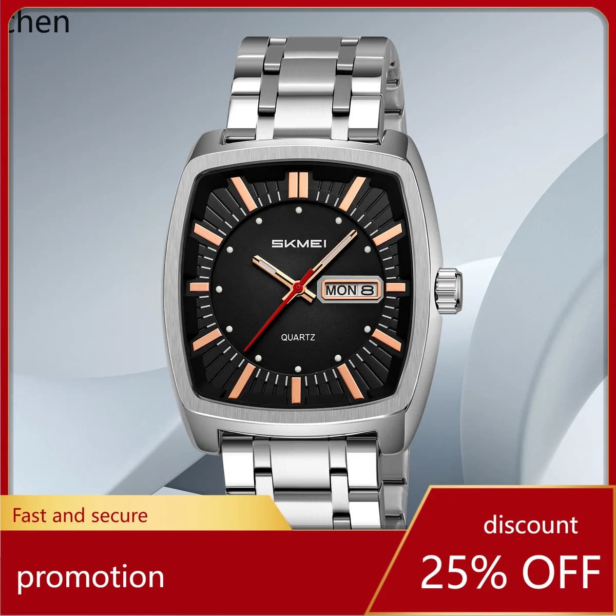 Zml quartz watch day calendar multifunctional men watch steel band business casual watch