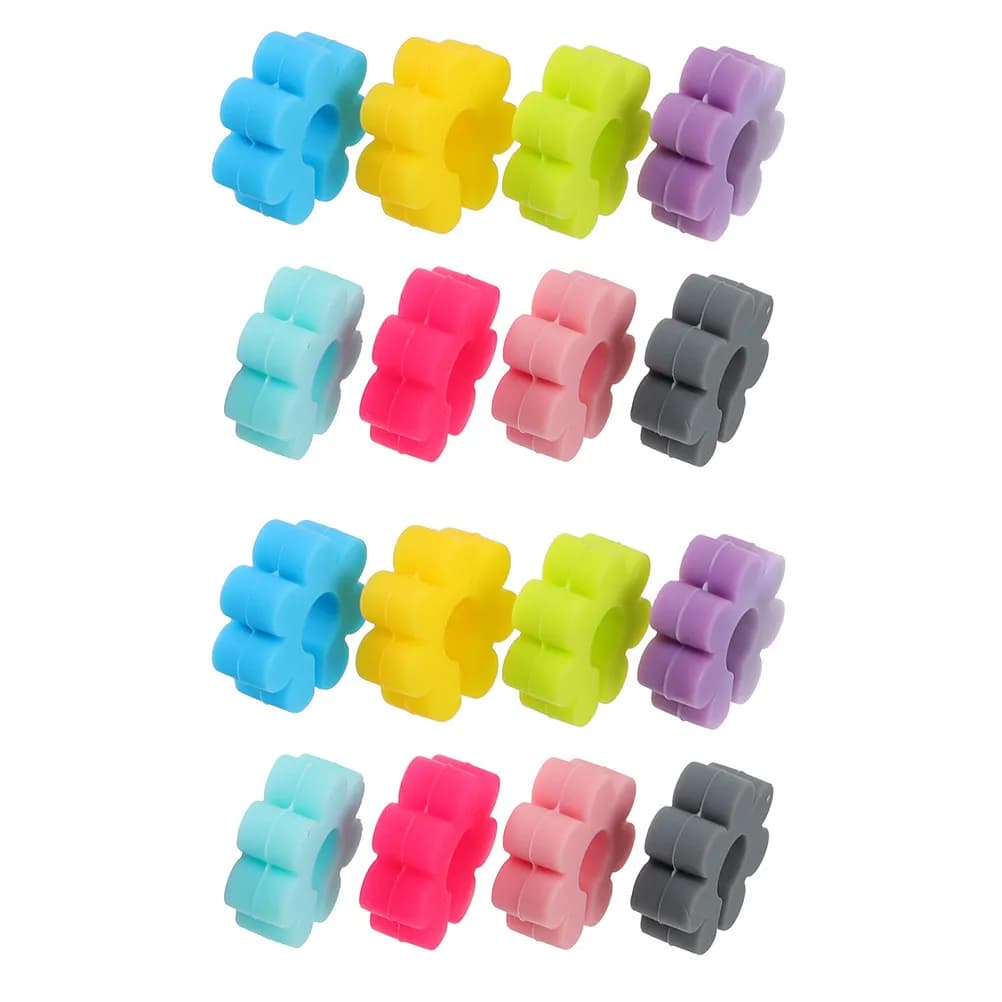 24 Pezzi Segnaposto per Bicchieri da Vino in Silicone, Identificatori Portatili per Feste, Cocktail, Cene, Decorazioni Riutilizzabili per Bicchieri