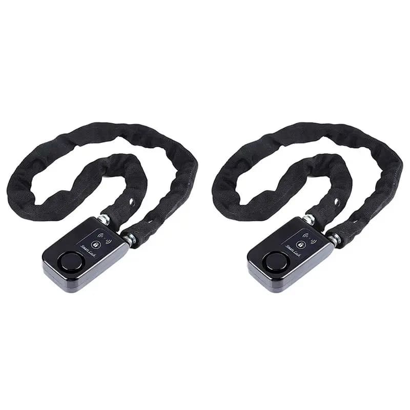 A52T 2X Lucchetto Intelligente Bluetooth per Bici/Moto/Cancello/Porta con Allarme Antifurto 110Db e Controllo tramite App, Nero