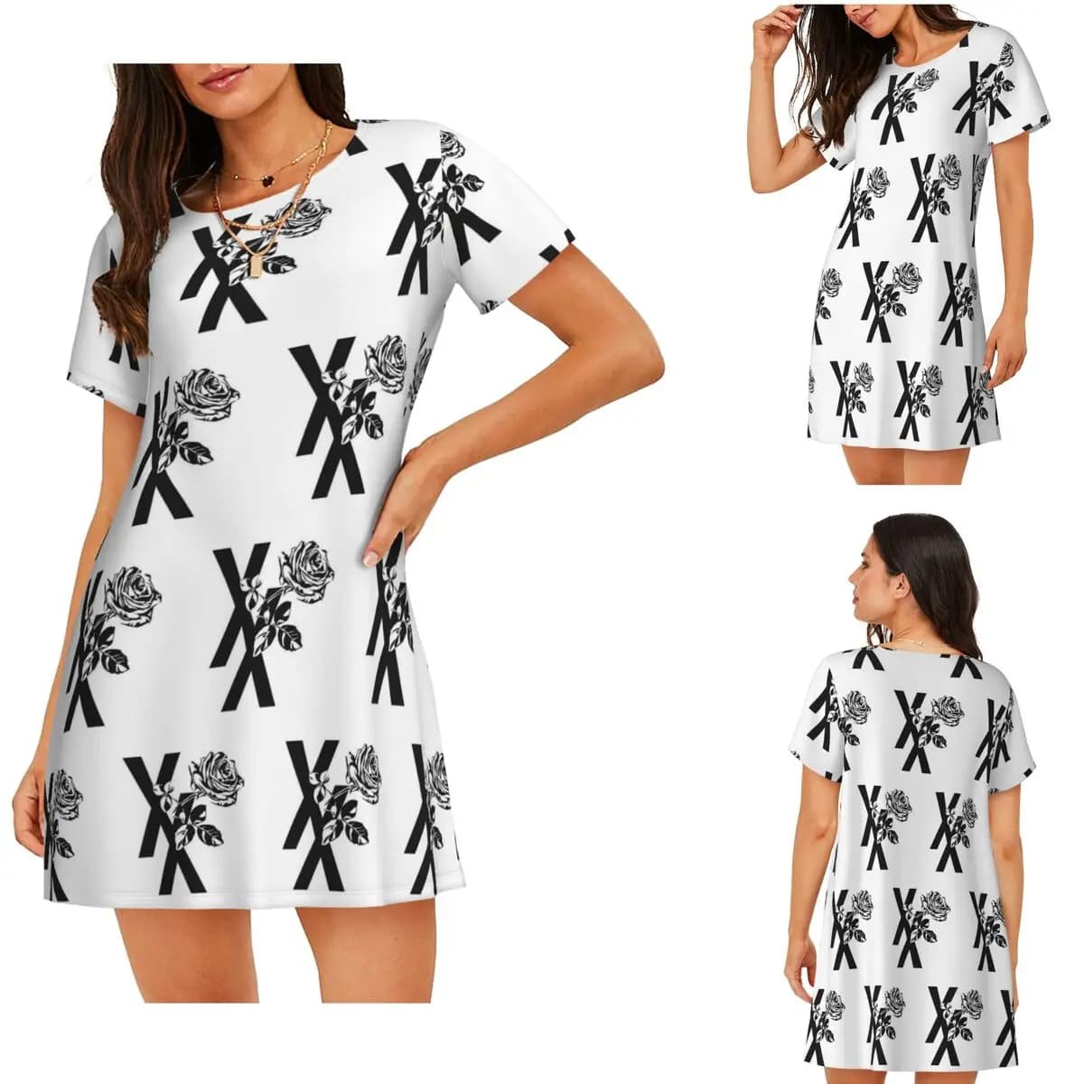 Custom Lost Americana MGK Short Sleeves Nightdress For Sleeping Sleepshirts Women Short Sleeve Nightgowns Soft Pajama Dress