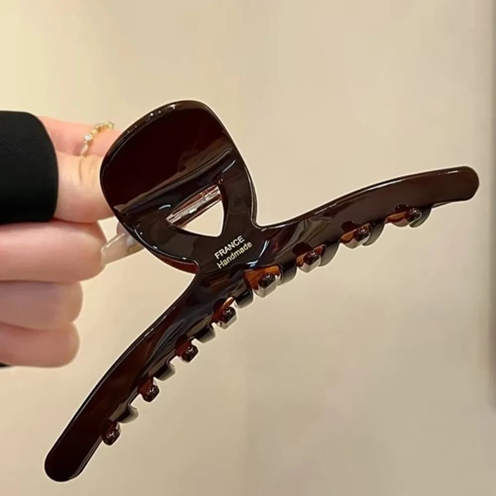 Temperament High-End Acetic Acid Hair Claws Elegant Leopard Acetate Large Shark Clip Coffee Vintage French Big Barrettes Styling