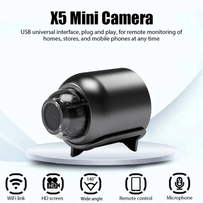Telecamera WiFi Miniaturizzata HD 1080P, Monitor per Bambini, Dispositivo di Sicurezza Interno con Visione Notturna e Registratore IP