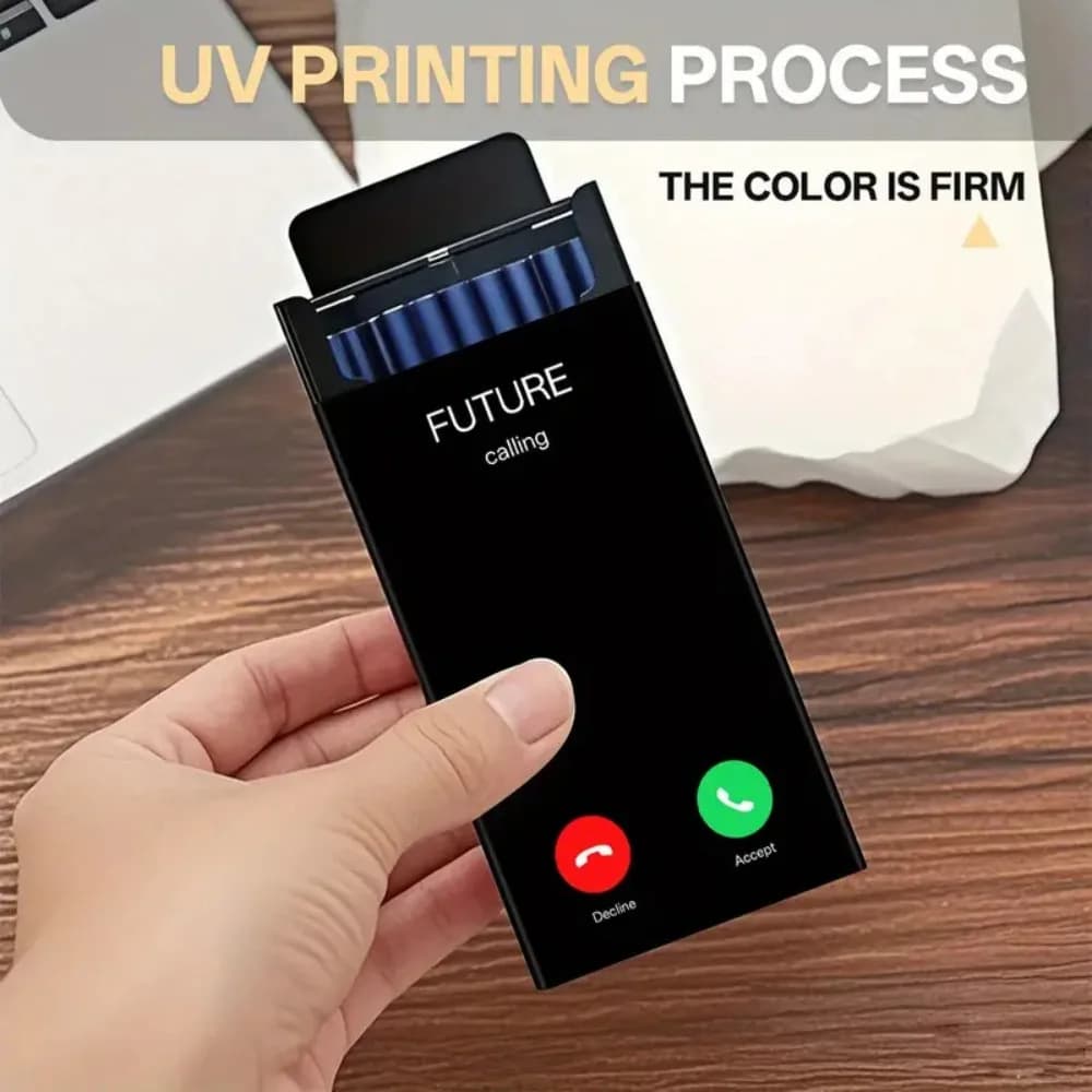 Slim Metal Cigarette Case with Sliding Lid Holds 20 Cigarettes Creative Phone Style Cigarette Holder