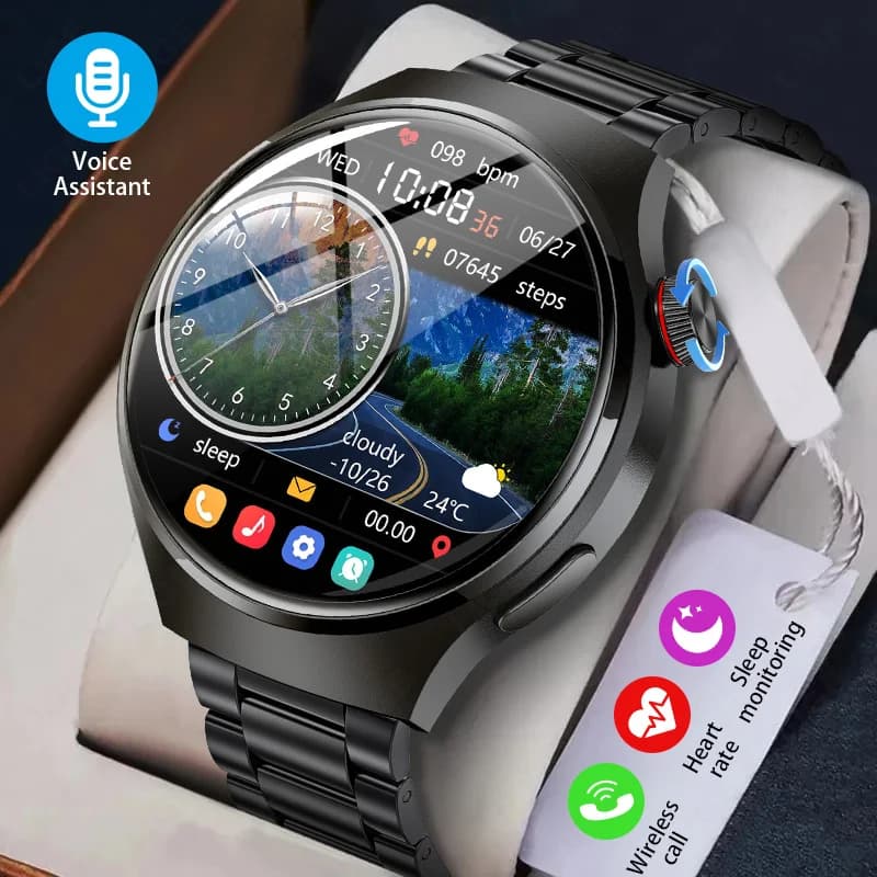 Schermo AMOLED da 1.52 pollici Display Smart Watch per uomo chiamata Wireless Android ios Phone Health Monitor Smartwatch sportivo impermeabile