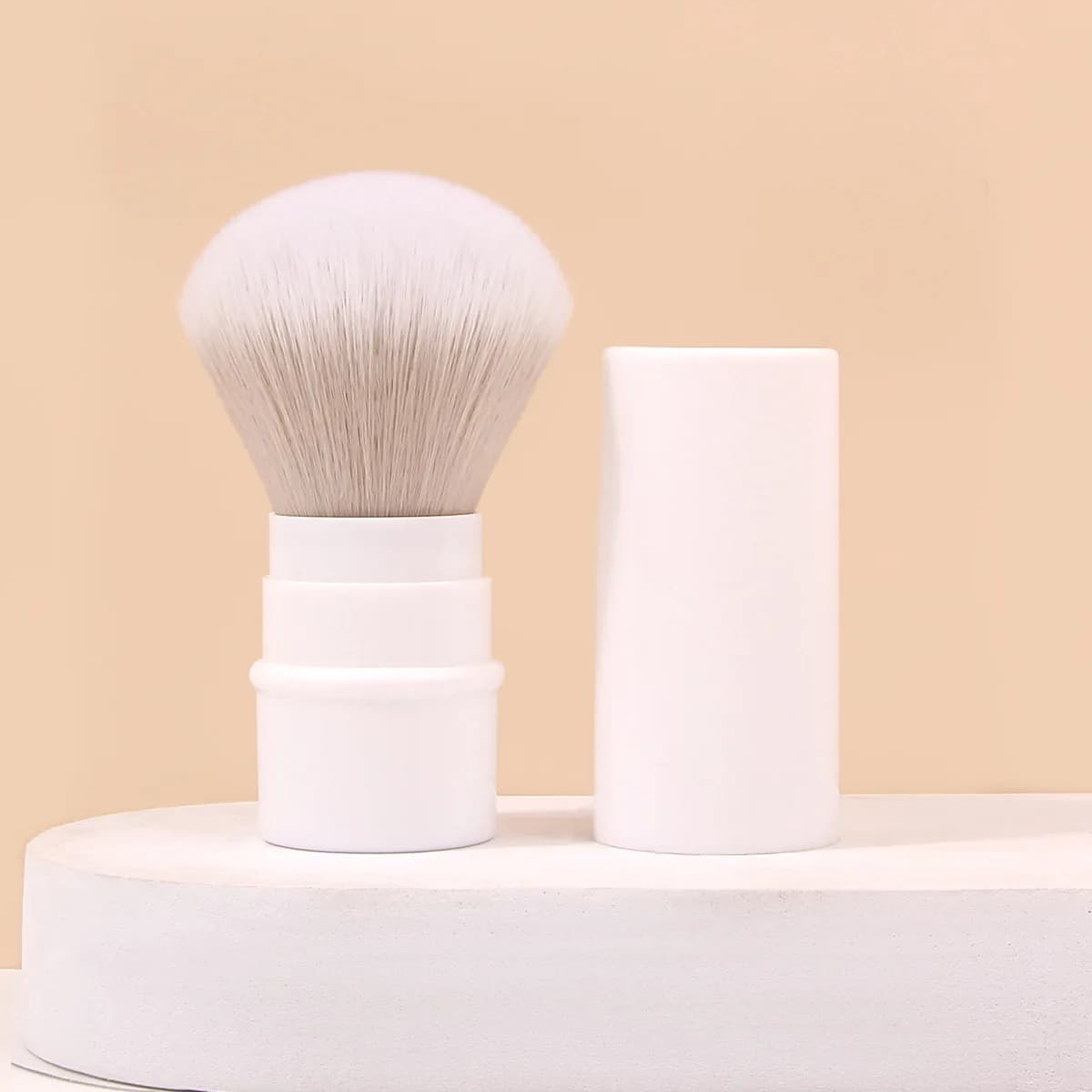 Retractable Powder Brush Portable Multifunctional Face Brush Soft Bristles for Blush Loose Powder Setting