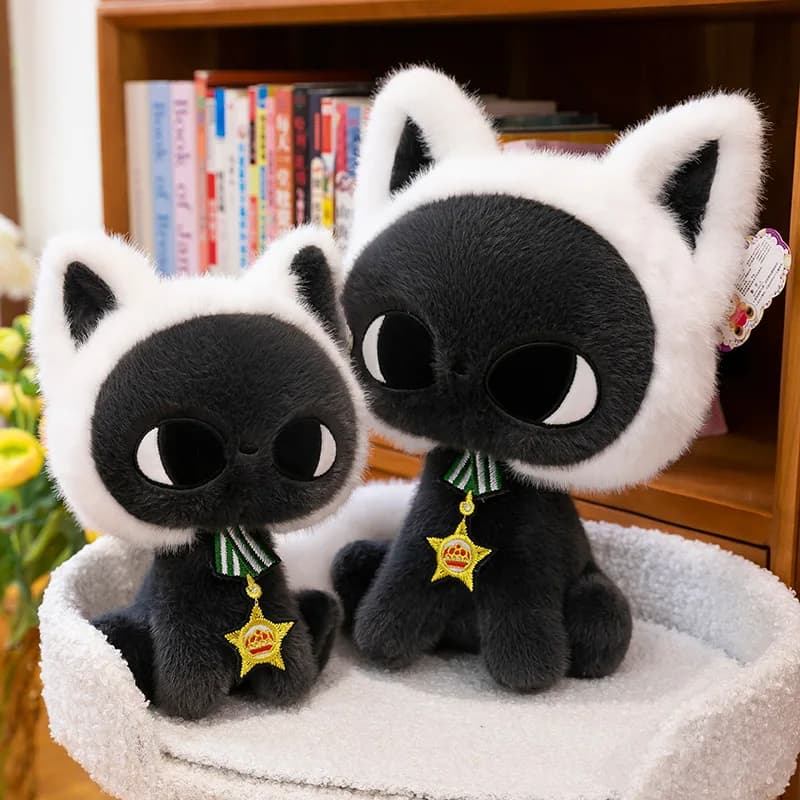 Kawaii Star Moon Cat Plush Toy Cute Stuffed Doll for Kids Birthday Gift Adorable Cat Pillow Cuddly Squeeze Leg Hugging Doll