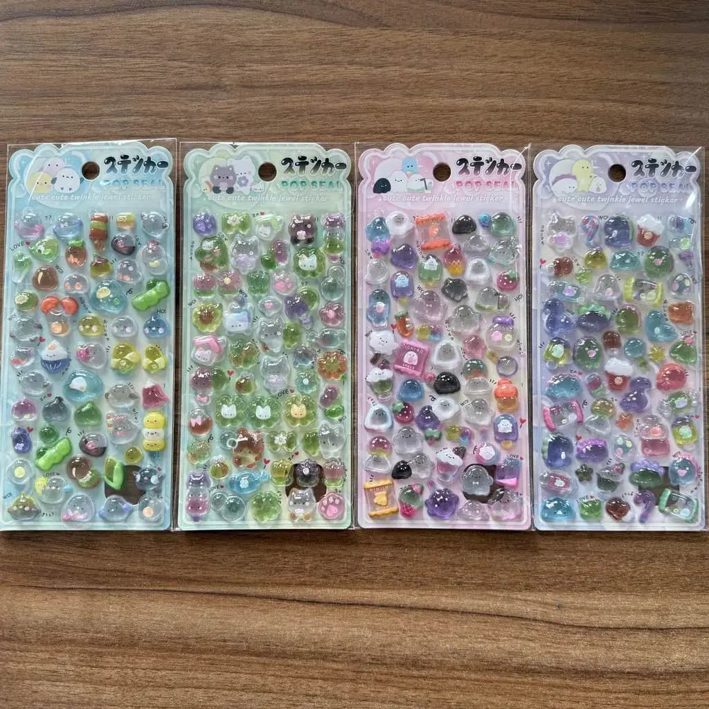 4 Pezzi Adesivi Trasparenti Kawaii a Forma di Animali, Adesivi Decorativi per Scrapbook, Quaderni, Cancelleria - Negozio LanLanStickersWorld