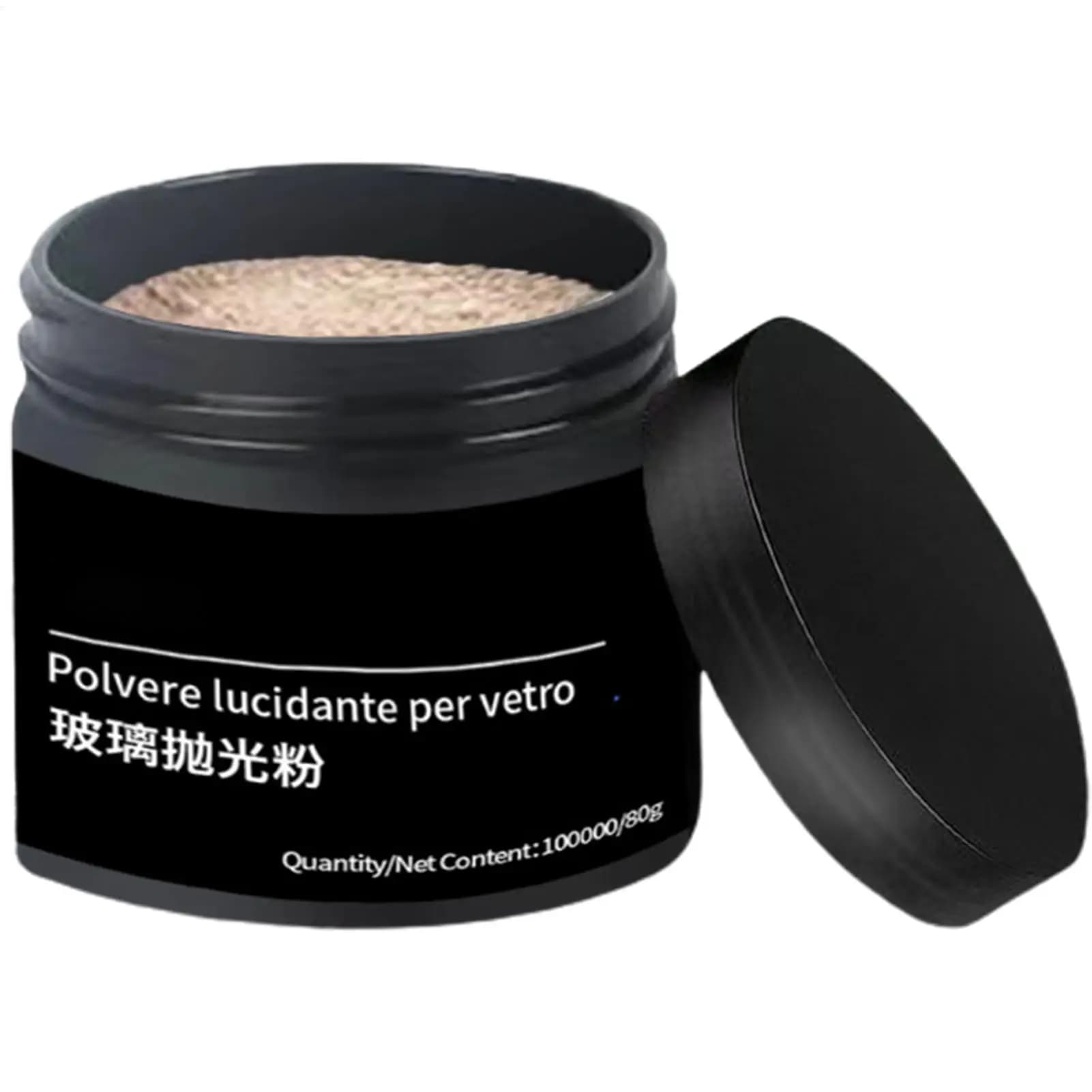 Polvere Lucidante per Vetri 80g, Rimuovi Graffi Parabrezza Auto, Composto Riparatore Cera Lucidante per Vetri, Pulitore per la Cura del Vetro