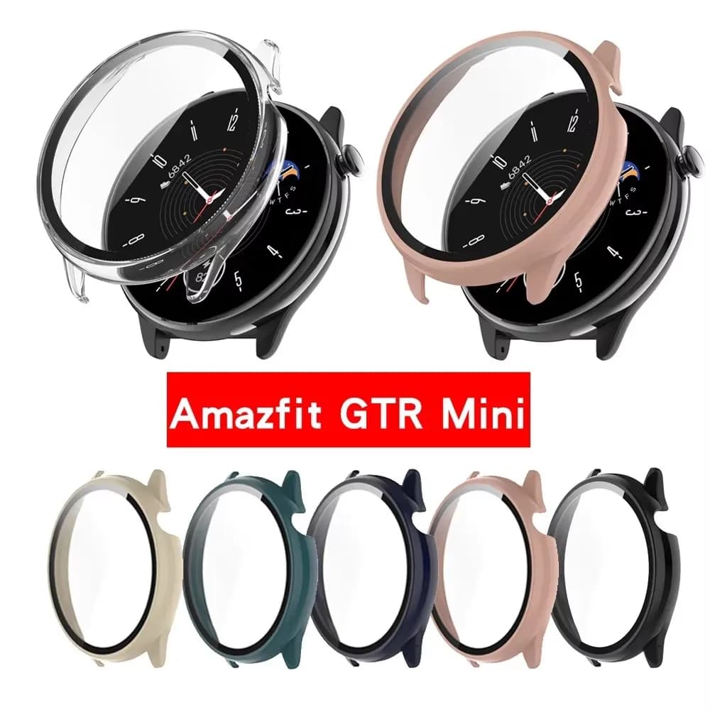 Per Huami Amazfit GTR Mini Paraurti protettivo Duro bordo completo Protezione schermo in vetro Custodia Cover Shell Frame