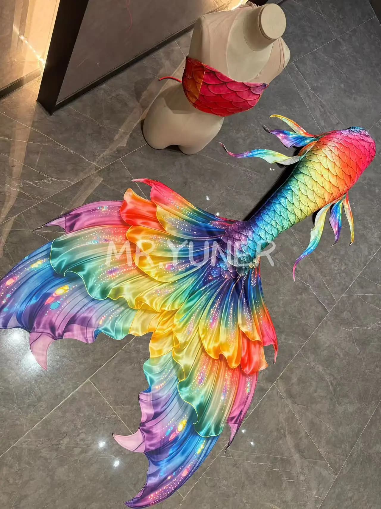 Nuovo arcobaleno sirena coda grande Mahina immersioni acquario spiaggia fotografia costume da bagno costume da bagno spiaggia fotografia