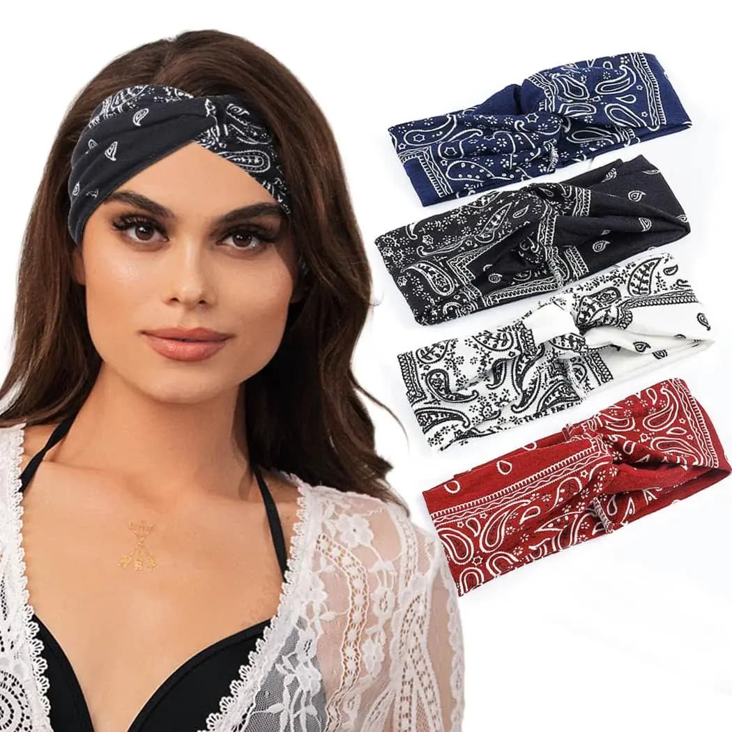 1pc fascia per donna fascia elastica per capelli larga fascia annodata per yoga corsa sport fascia per donna ragazza accessori per capelli