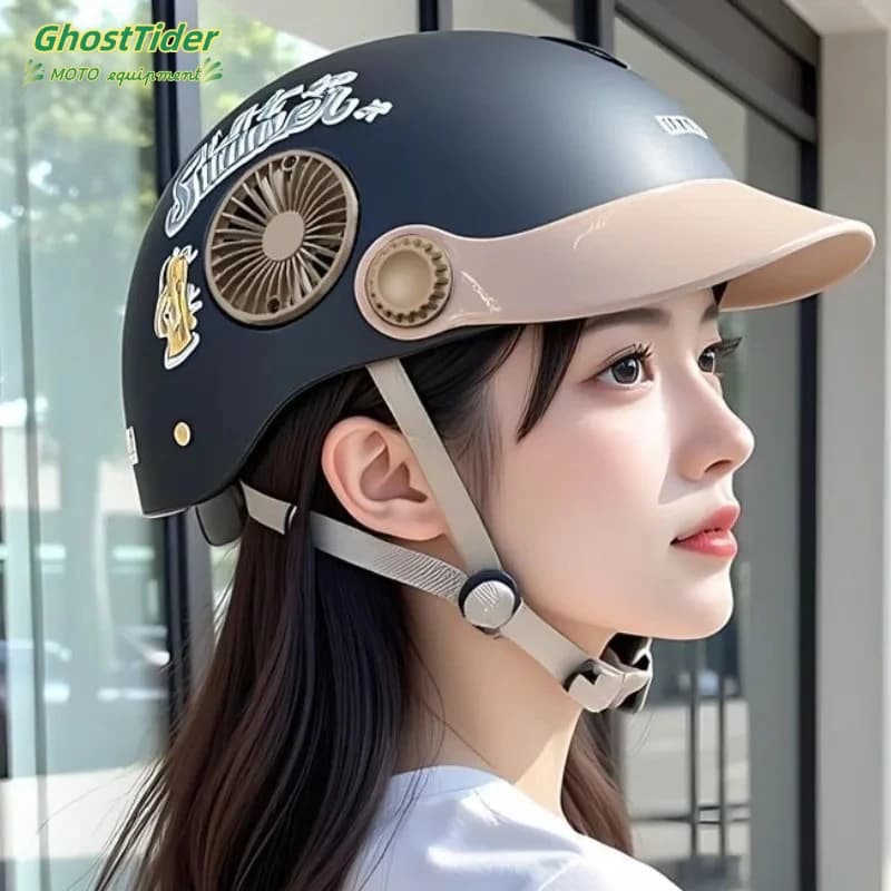 Casco da motociclista Mezzo casco estivo da donna da uomo con specchio interno Caschi galleggianti personalizzati Caschi di sicurezza