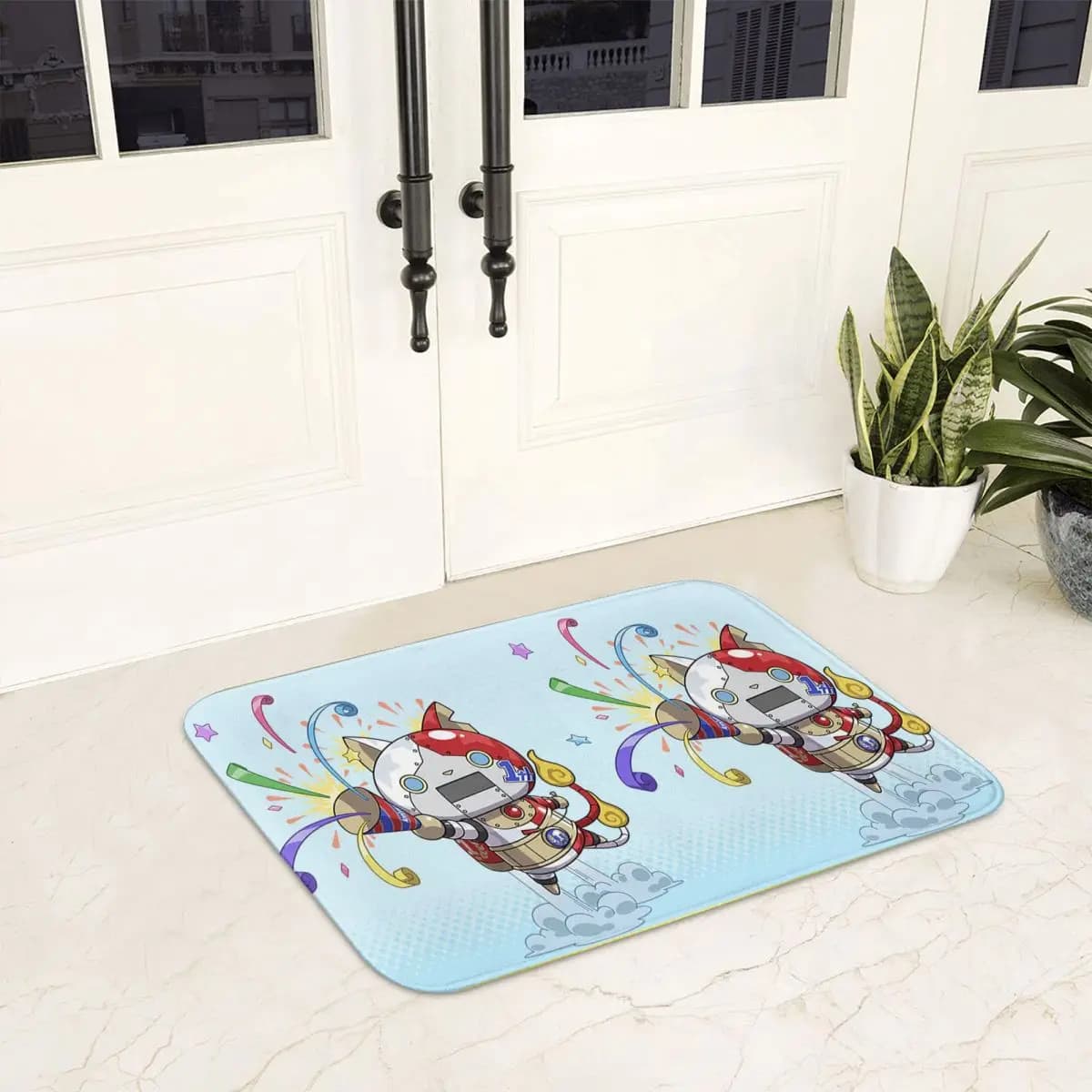 Yo-Kai Orologio Gioco di cartoni animati Zerbino antiscivolo Tappetino Tappeto per ingresso cucina Casa Bagno Soggiorno Tappetini