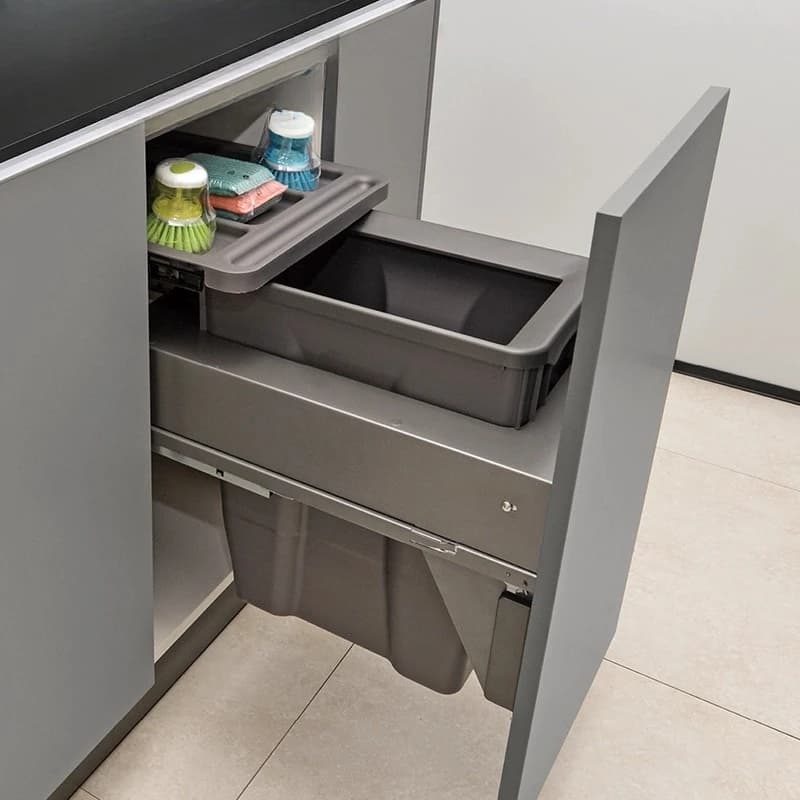 Grande pattumiera da cucina nascosta - Pattumiera scorrevole estraibile con armadio singolo incorporato per cestino della spazzatura della camera da letto
