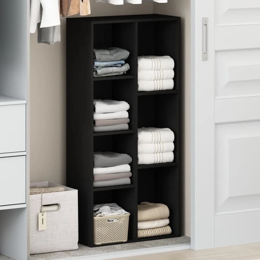 Reed 7-Cube Open Shelf Multipurpose Closet and Clothing Storage Storage Organizer Blackwood