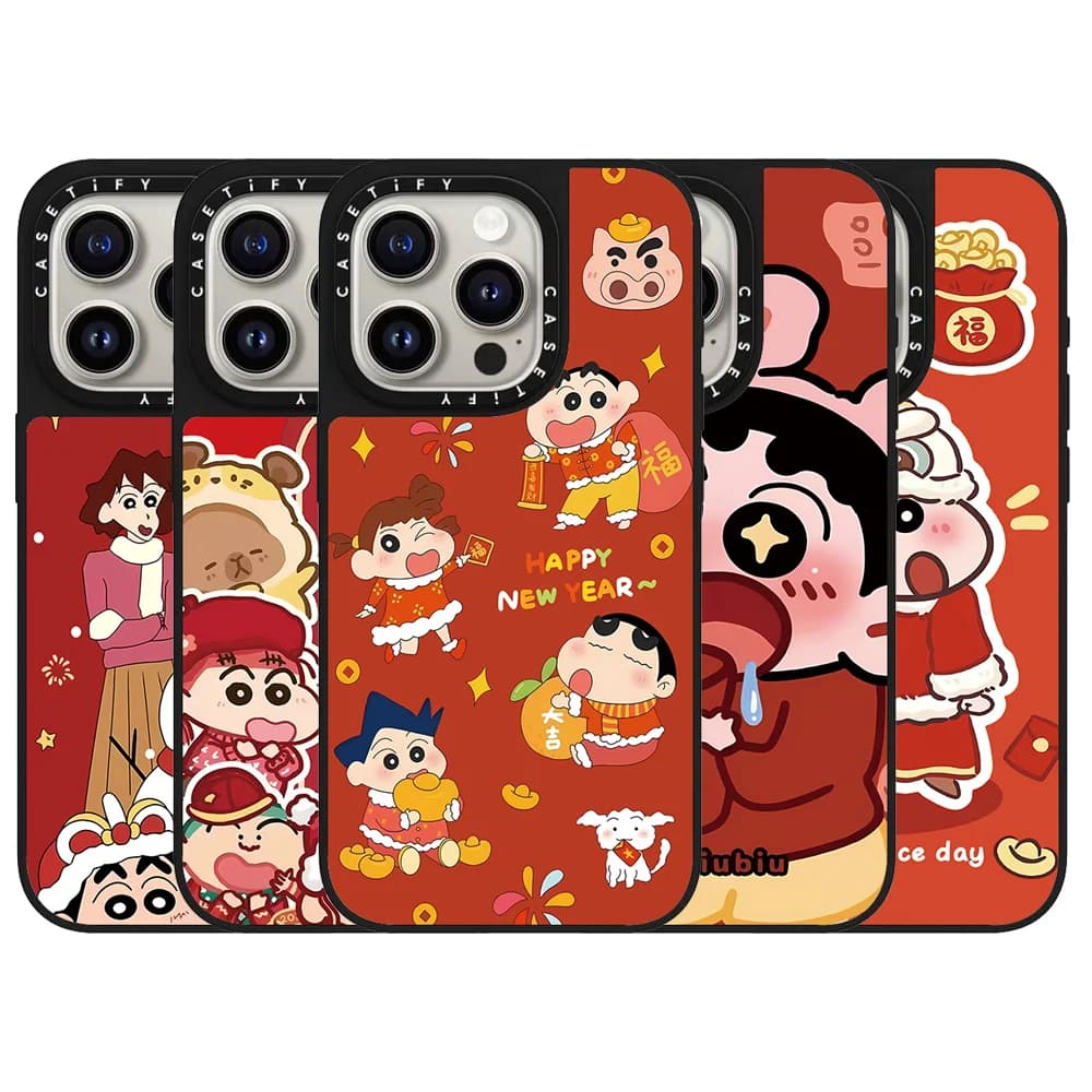 CASETiFY Co-brand Serie Cartoon Crayon Shin-chan Custodia Magnetica per iPhone 17 16 15 13 14 Pro Max Air Plus Cover Protettiva