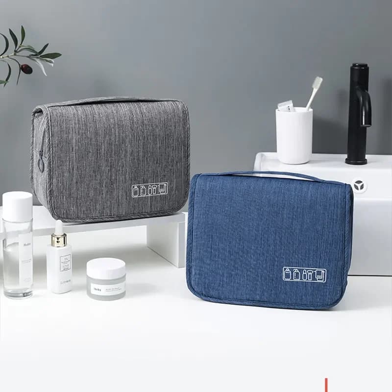 Travel Suspended Toiletry Bag – Water Resistant Oxford Toiletry Case, Foldable Flat, Unisex Cosmetic Organizer