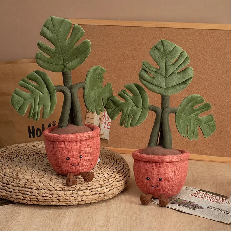 Peluche Emulational Piante Amuseables In Vaso Monstera Deliciosa Peluche Decorazione Divertente Per La Casa Giocattolo Kawaii Per Le Ragazze Regali