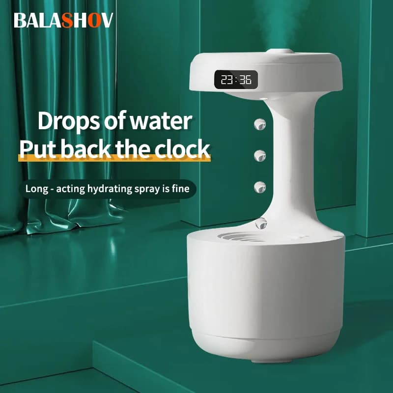 Mini umidificatore da 800ML umidificatore a goccia d'acqua portatile umidificatore a nebbia fredda antigravità con luce notturna a LED per l'home office